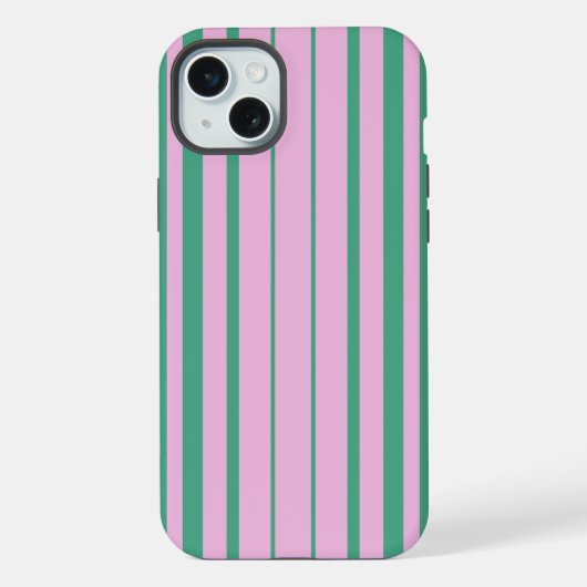 Green Stripes and Soft Pink iPhone 15 Plus Cases (Verso)
