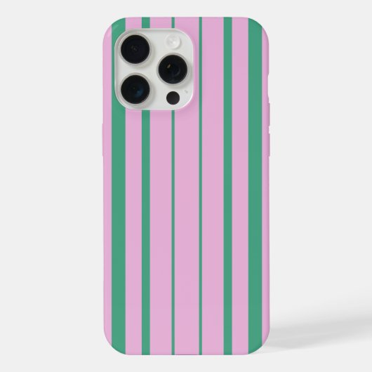 Green Stripes and Soft Pink iPhone 15 Pro Max Case (Verso)