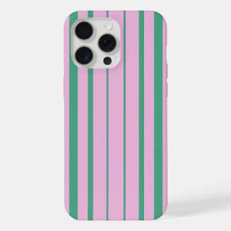 Green Stripes and Soft Pink iPhone 15 Pro Max Case iPhone 15 Pro Max Hoesje