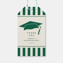 Green Stripes Custom Graduation Party Favor Cadeaulabel