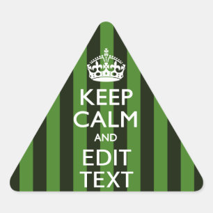Green Stripes Decor Keep Calm Jouw tekst Driehoek Sticker