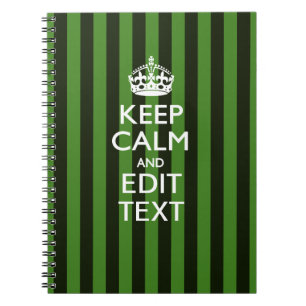 Green Stripes Decor Keep Calm Jouw tekst Notitieboek