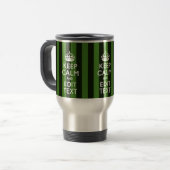 Green Stripes Decor Keep Calm Jouw tekst Reisbeker (Voorkant links)