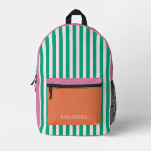 Green Stripes Kleurrijke Dagboek Notitieboek Bedrukte Rugzak