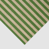 Green Stripes  Kraft Brown met kerstmis Tissuepapier (Detail)