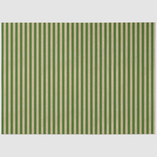 Green Stripes  Kraft Brown met kerstmis Tissuepapier (Voorkant)