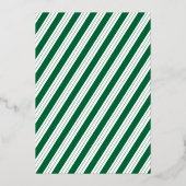 Green Stripes Single Dog Photo Foil Carte de vacan (Verso)