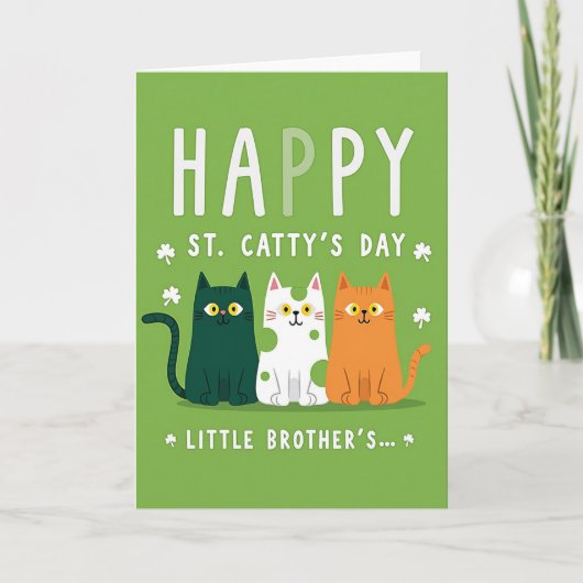 Green Stripes St Catty Day Card Kaart (Voorkant)