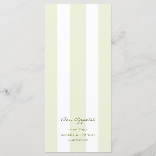 Green Stripes Wedding Menu (Dos)