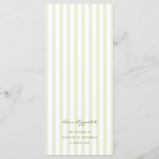 Green Stripes Wedding Menu (Dos)