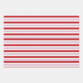 Green Stripes Wrapping Paper Flat Sheet Set van 3 (Voorkant 3)