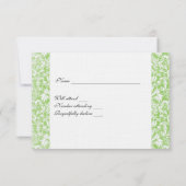 Green Succulent Damask rsvp met envelop Kaartje (Achterkant)