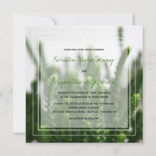 Green Succulent Grass Natuur Foto Modern Wedding Kaart