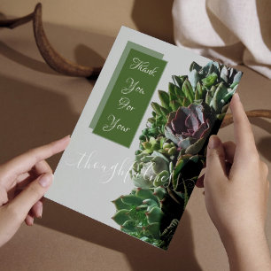 Green Succulent Mariage Merci Cartes