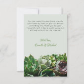 Green Succulent Mariage Merci Cartes (Dos)