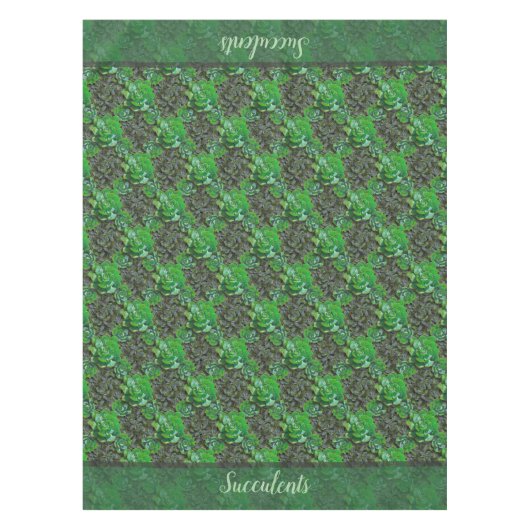 Green Succulents Lattice Pattern Tablecloths Tafelkleed (Voorkant)