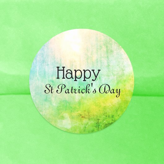 Green Sun Happy St Patrick's Day Ronde Sticker