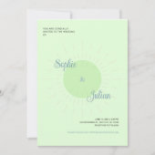 Green Sunburst Wedding Invitations (Devant)