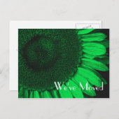 Green Sunflower Nouvelle adresse Carte postale Flo (Devant / Derrière)