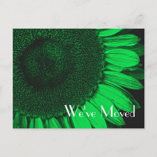 Green Sunflower Nouvelle adresse Carte postale Flo (Devant)