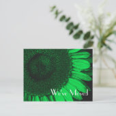 Green Sunflower Nouvelle adresse Carte postale Flo (Debout devant)