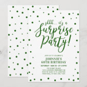 Green Surprise Adulte Anniversaire Fête Invitation (Devant / Derrière)