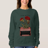 Green Sweatshirt with Typewriter Floral Print  (Devant)