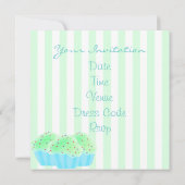 Green Sweet sixteen Cupcake Invitation d'anniversa (Dos)