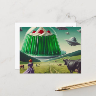 Green Sweet Treat UFO's slagroom en kers Briefkaart