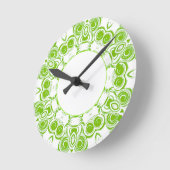 Green Swirl Clock Ronde Klok (Hoek)