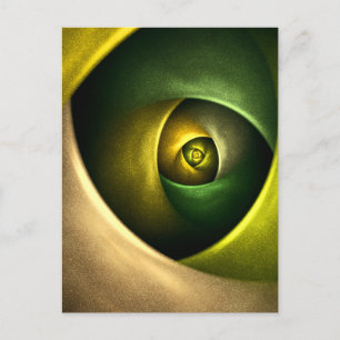 Green Swirl Floral Modern Abstract Kunstpatroon #2 Briefkaart