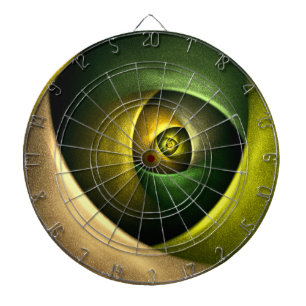 Green Swirl Floral Modern Abstract Kunstpatroon #2 Dartbord