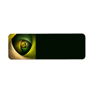 Green Swirl Floral Modern Abstract Kunstpatroon #2 Etiket
