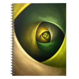 Green Swirl Floral Modern Abstract Kunstpatroon #2 Notitieboek