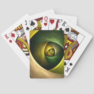 Green Swirl Floral Modern Abstract Kunstpatroon #2 Pokerkaarten