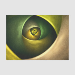 Green Swirl Floral Modern Abstract Kunstpatroon #2 Tissuepapier