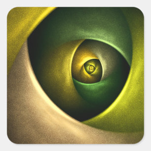Green Swirl Floral Modern Abstract Kunstpatroon #2 Vierkante Sticker