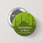 Green Swirl Mosque Pin Ronde Button 5,7 Cm (Voorkant /achterkant)