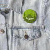 Green Swirl Mosque Pin Ronde Button 5,7 Cm (In situ)