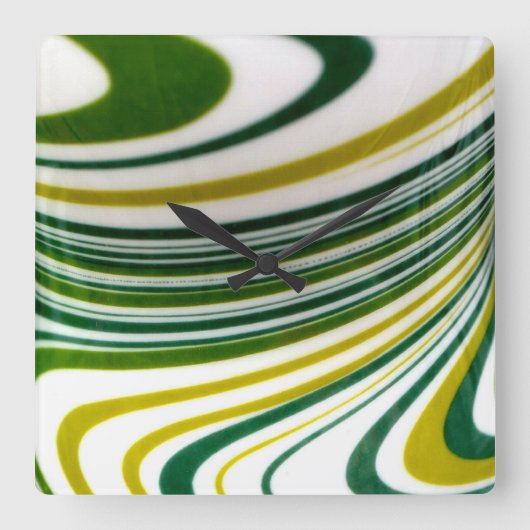 Green Swirl Wall klok (Voorkant)
