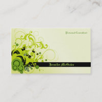Green Swirls Grunge Carte de visite TBA 3/31/2011