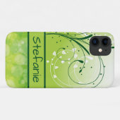 Green Swirly Leaves Brokeh Case-Mate iPhone Case (Achterkant (horizontaal))