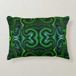 Green Swirly Spotted Abstract Fine Art Accent Kussen