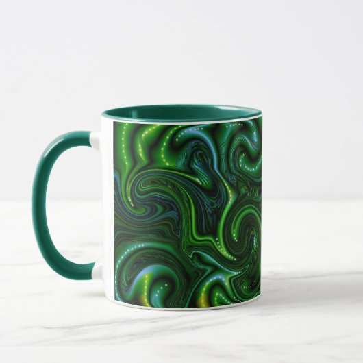 Green Swirly Spotted Abstract Fine Art Mok (Links)