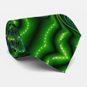 Green Swirly Spotted Abstract Fine Art Stropdas (Opgerold)