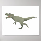 Green T Rex Dinosaur Kinder Room Poster (Voorkant)