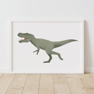 Green T Rex Dinosaur Poster de la salle pour enfan