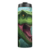 Green T-Rex Roaring Jungle Thermosbeker (Voorkant)
