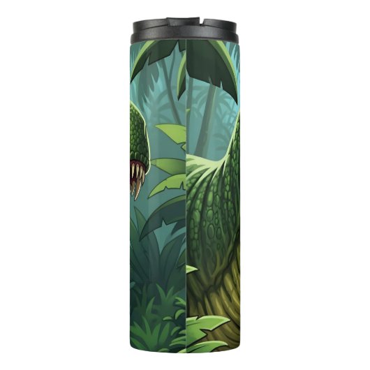 Green T-Rex Roaring Jungle Thermosbeker (Achterkant)