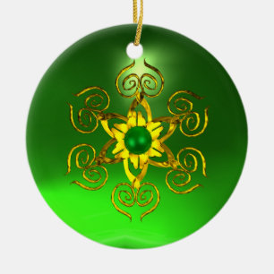 GREEN TALISMAN EMERALD KERAMISCH ORNAMENT